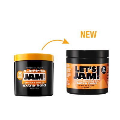 SoftSheen-Carson Let's Jam! Shining and Conditioning Hair Gel by Dark and Lovely, Extra Hold, All Hair Types, Styling Gel Great for Braiding, Twisting &amp; Smooth Edges, Extra Hold, 4.4 oz