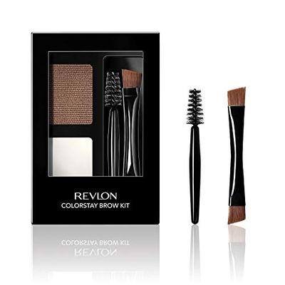Revlon Eyebrow Kit, ColorStay Brow Kit Eye Makeup with Longwearing Brow Powder, Pomade, Spoolie &amp; Angled Brush Tip, 104 Soft Brown, 0.08 Oz