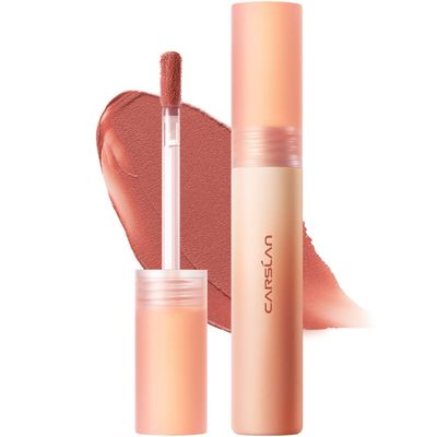 CARSLAN Velvet Matte Lipstick, High Pigment Lip Mud, Longwear, Lightweight, Smooth, Moisturizing Lipstick with Vitamin E, Hyaluronic Acid, GM01
