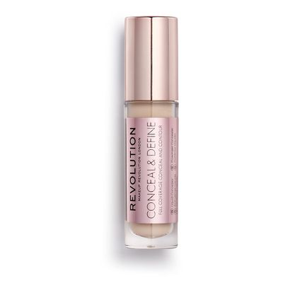 Revolution Beauty, Conceal &amp; Define Concealer, Full Coverage &amp; Lightweight, Long-Lasting Matte Finish, Vegan &amp; Cruelty Free, C4 Fair to Light Skin Tones, 0.14 Oz.