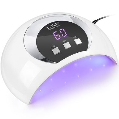 Wisdompark UV LED Nail Lamp, 54W UV Light for Gel Nails with Automatic Sensor3 Timer Setting Professional Nail Dryer Gel Polish Curing Lamp Nail Art Tools (White) (54, Watts)