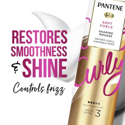 Pantene Curl Mousse For Curly Hair, Tames Frizz for Soft Touchable Curls, 6.6 Oz Each (Pack of 3)
