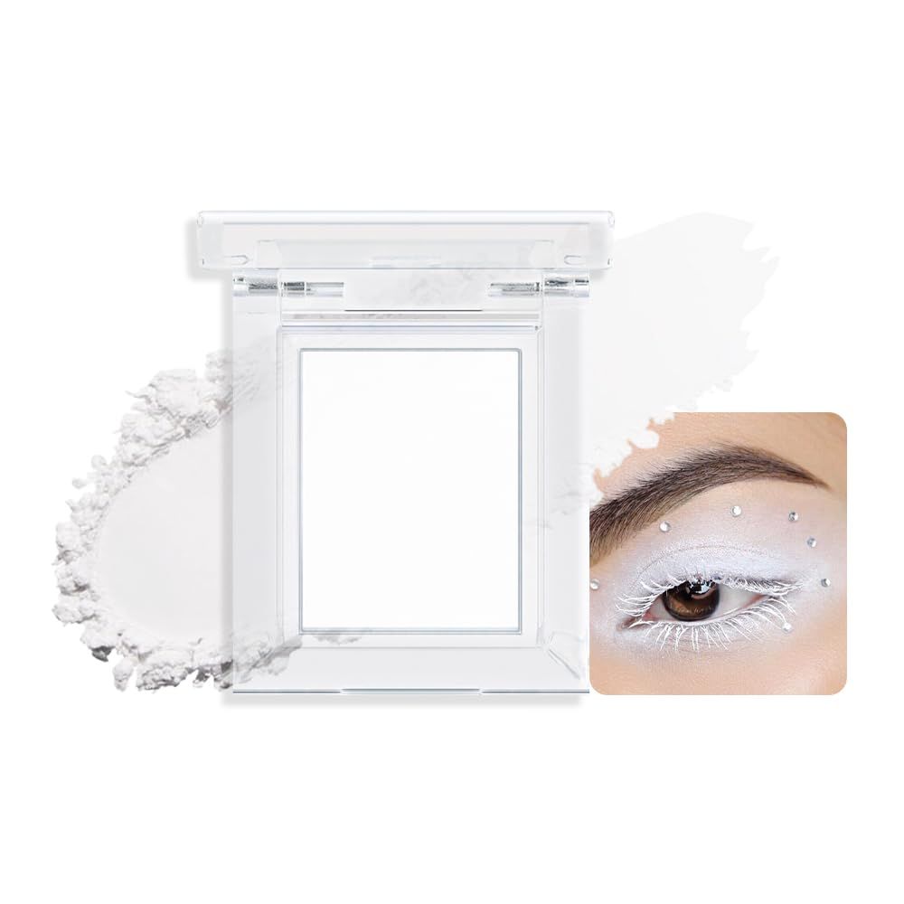 AMY&#39;S DIARY Single matte White Eyeshadow, Highly Pigmented Intense Color - Highly Purified, Safe Eyeshadow for Sensitive Eyes (White)