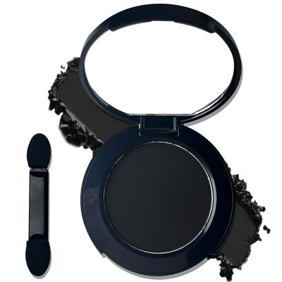 MEICOLY Black Eye Shadow with Mirror,Matte Single Eyeshadow for Halloween,Pressed Powder Eyeshadow Makeup,Matte Shade Eyelid Color Eye Makeup for Women,High Pigment,Long Wear,Waterproof,Intense Color