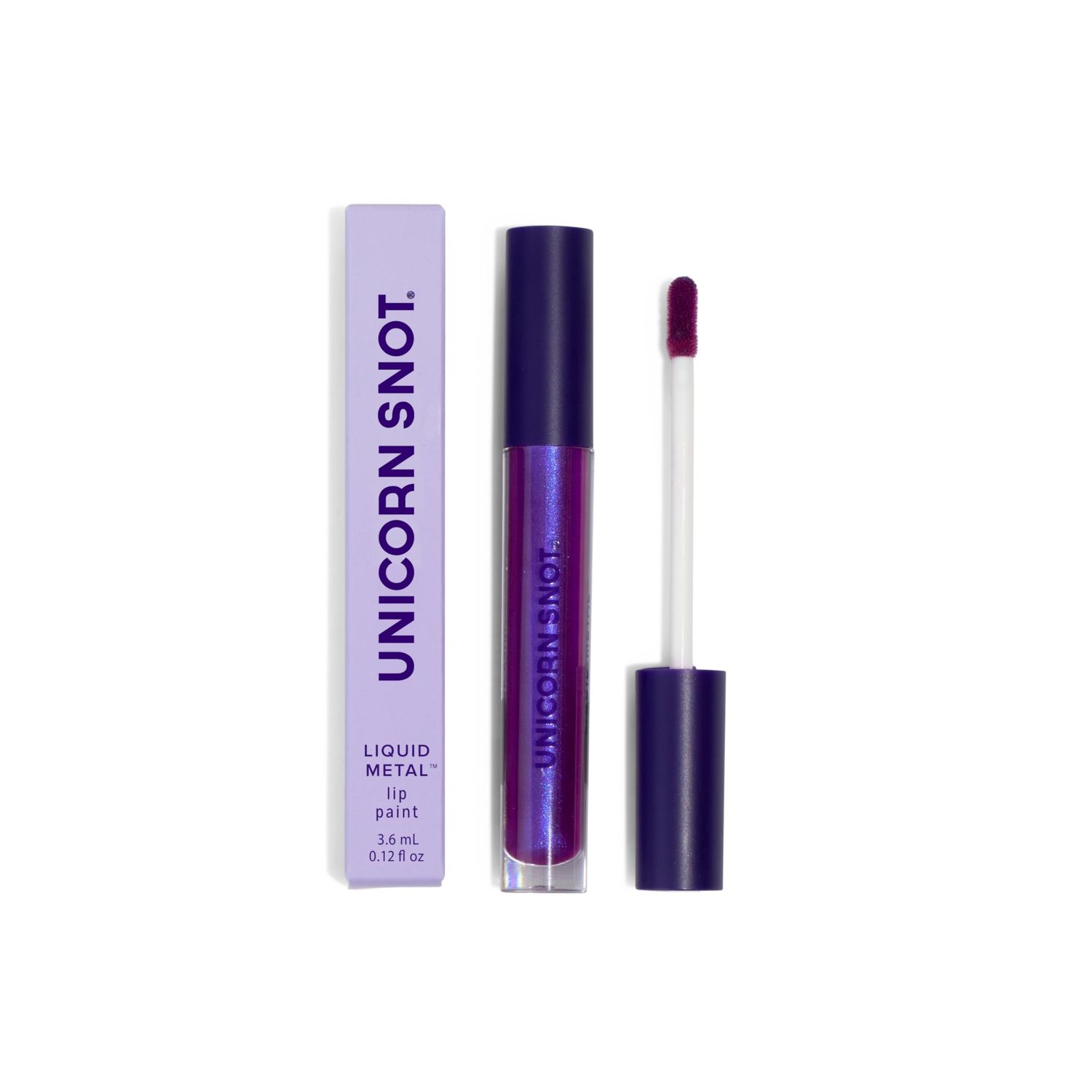 Unicorn Snot Liquid Metal Lip Paint - Metallic Lip Gloss - Liquid Lipstick w Intense Pigment Lip Color &amp; Metallic Shimmer - Stocking Stuffers for Women, Cruelty-Free Lip Makeup, Atomic Purple (Boom)