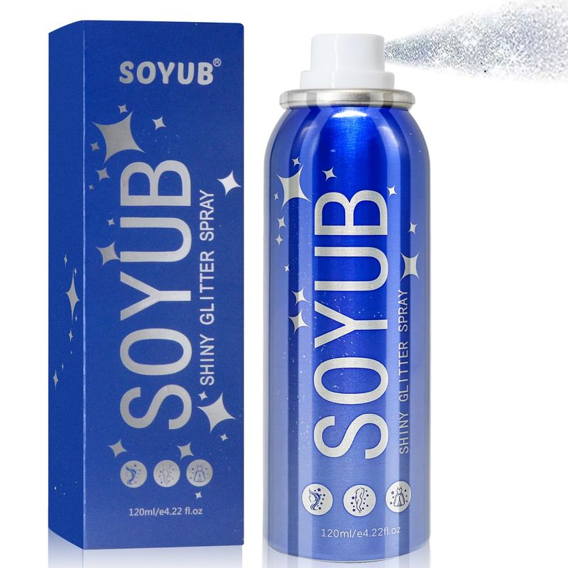 Glitter Spray for Hair and Body - Clothes and Body Glitter Spray - Fast Drying and Long Lasting Glitter Hairspray - Glitter Spray for Music Festival Stage Makeup &amp; Festival Carnivals (4.22 Fl Oz)