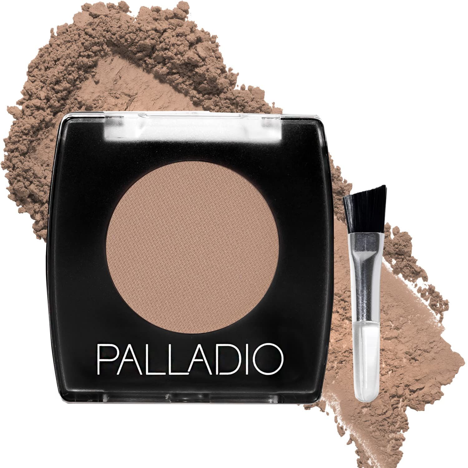 Palladio Brow Powder for Eyebrows, Soft and Natural Eyebrow Powder with Jojoba Oil &amp; Shea Butter, Helps Enhance &amp; Define Brows, Compact Size for Purse or Travel, Includes Applicator Brush, Taupe