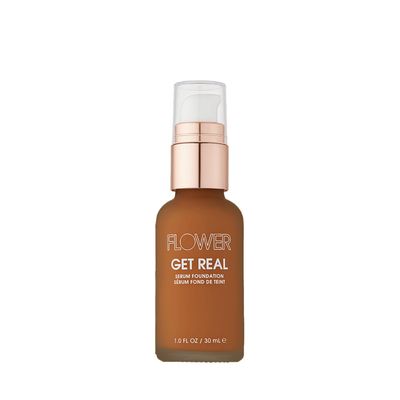 FLOWER BEAUTY By Drew Barrymore Get Real Serum Foundation - Hydrating  Lightweight Formula - Light to Medium  Buildable Coverage (Sable)