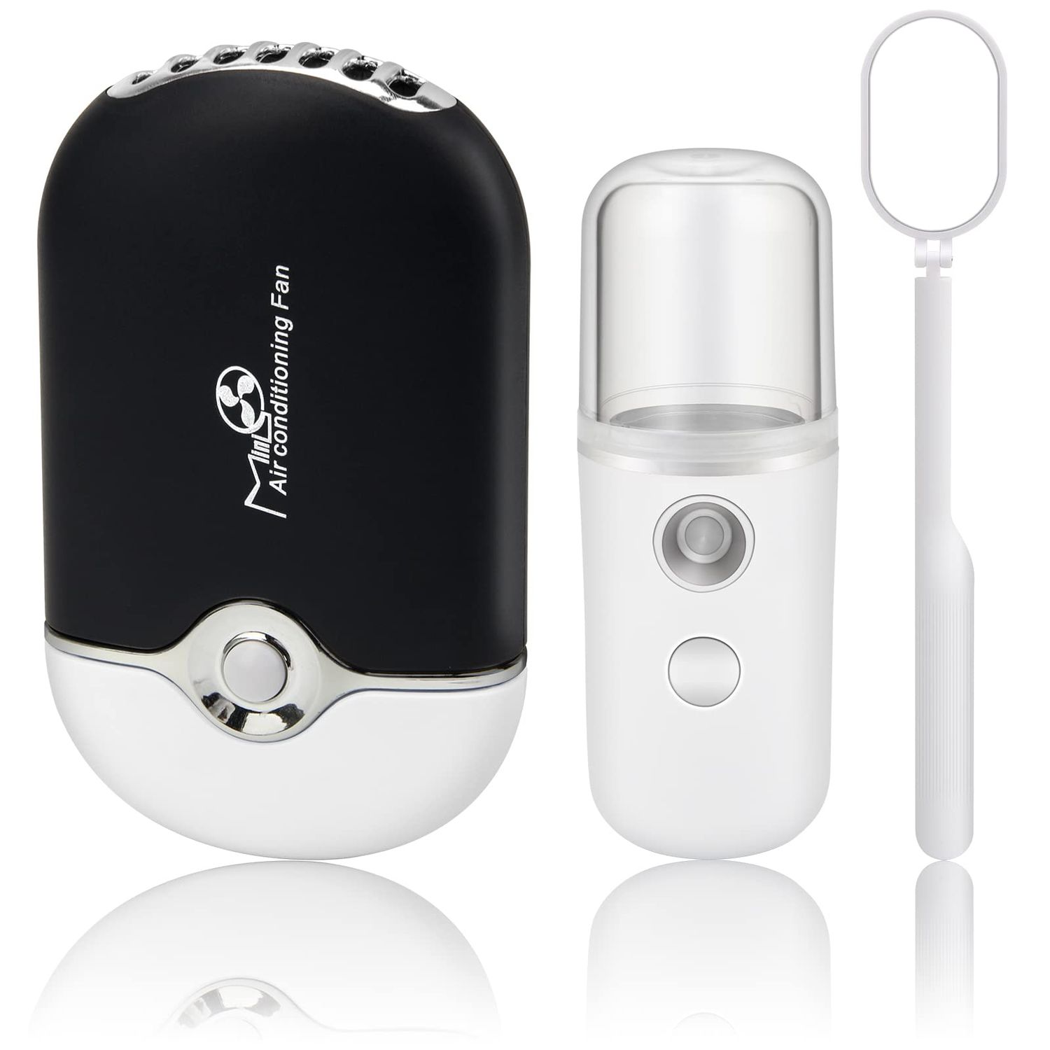 3pcsSet Eyelashes Fan for Eyelash Extensions,Rechargeable USB Mini Fan Dryer for Lash Extensions,Handheld Portable Eyelash Mirror and