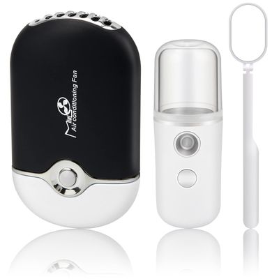 3pcsSet Eyelashes Fan for Eyelash Extensions,Rechargeable USB Mini Fan Dryer for Lash Extensions,Handheld Portable Eyelash Mirror and