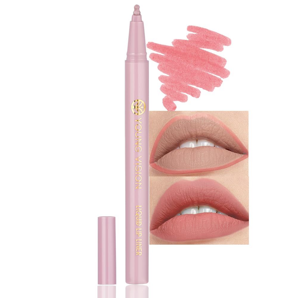 YOUNG VISION Gourd-Shaped Precision Liquid Lipstick &amp; Lipliner - Nude Matte Shades