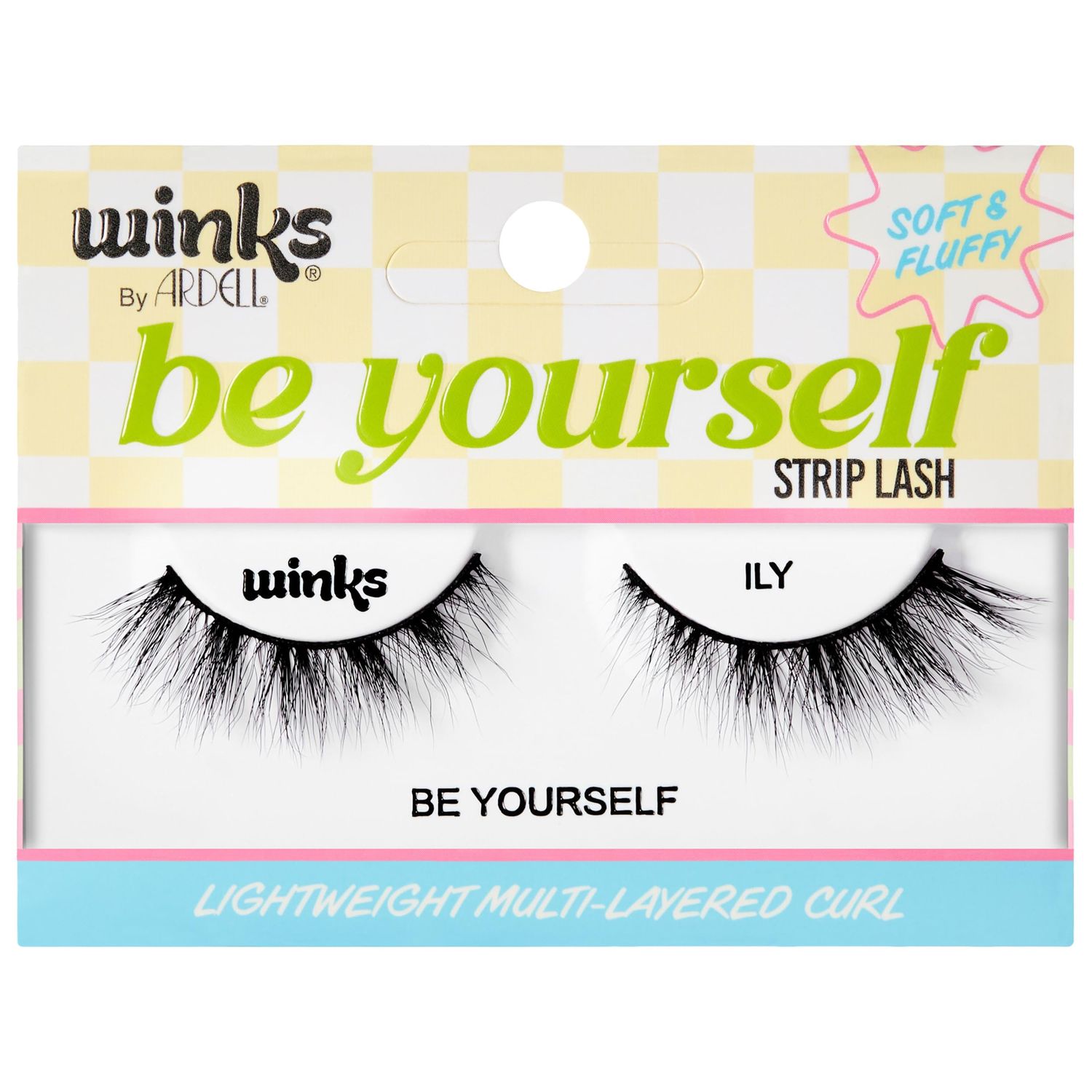 Ardell Winks Be Yourself Lashes - ILY, Eye-Enhancing Black Strip Lashes, Easy Application, Natural Look False Eyelashes, 1-Pair
