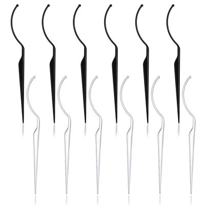 12 Pcs False Eyelashes Display Stick Eyelashes Applicator Tool 3D Eyelash Extensions Style Try on Sticks Planting Grafted Eye Lashes Applicator (Black, Transparent