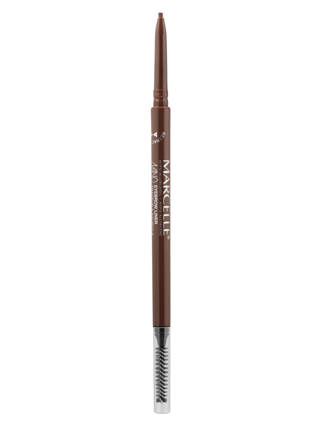 Marcelle Nano Retractable Eyebrow Liner, Medium Brown, Brow Pencil, Ultra-Precise Definition, Waterproof, Long-Lasting, Hypoallergenic, Cruelty-Free, 0.09 g
