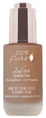 100% PURE 2nd Skin Lightweight Serum Foundation Anti-Aging Face Makeup - Blendable Coverage Liquid Hydration Boost for Soft Plumped Up Glow, Vegan Shade 7 (Neutral wRed Undertone) - 1.18 Fl Oz