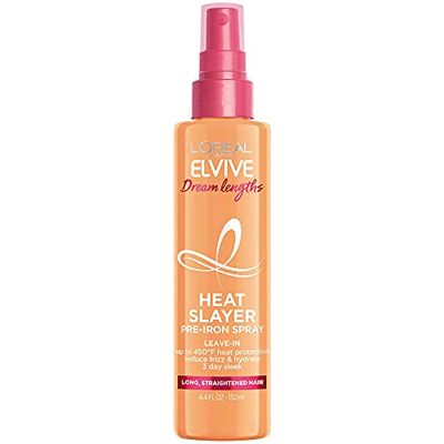 L&#39;Oreal Paris Elvive Dream Lengths Heat Slayer Pre-Iron Spray Leave-In, 4.4 Ounce