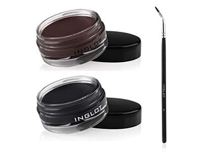 INGLOT Eyeliner Bundle - AMC Eyeliner Gel 90, AMC Eyeliner Gel 77 and Brush 30T (3-piece)