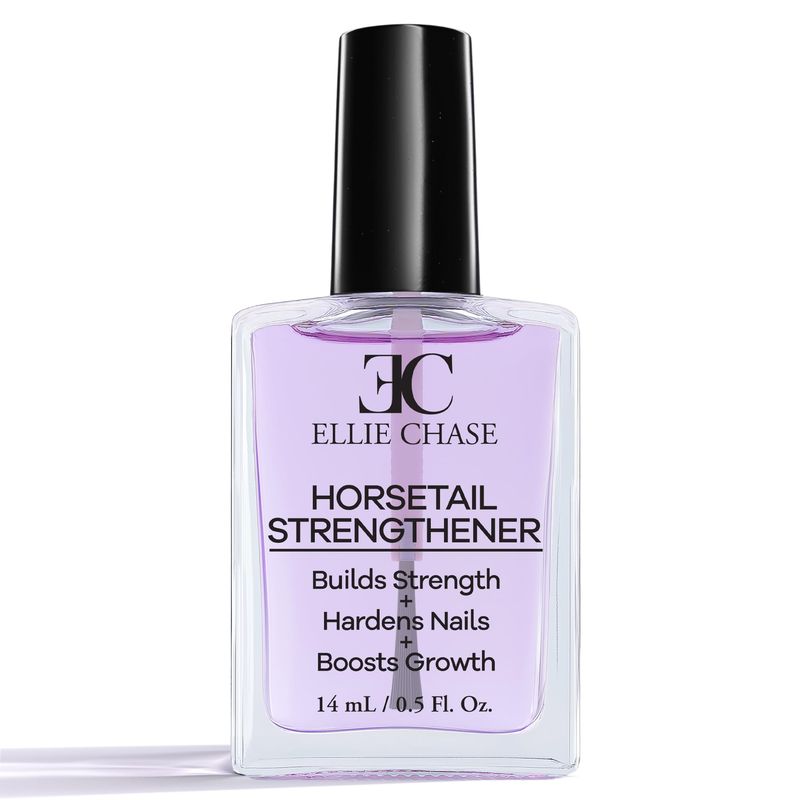 Ellie Chase Horsetail Nail Strengthener, Growth, Hardener, Repair Treatment Polish 0.5 OZHelp Splits, Breaks, Thin, Weak, Chipped, Damaged, Cracked, Peeling NailsGrow Strong Hard Thicker Nails