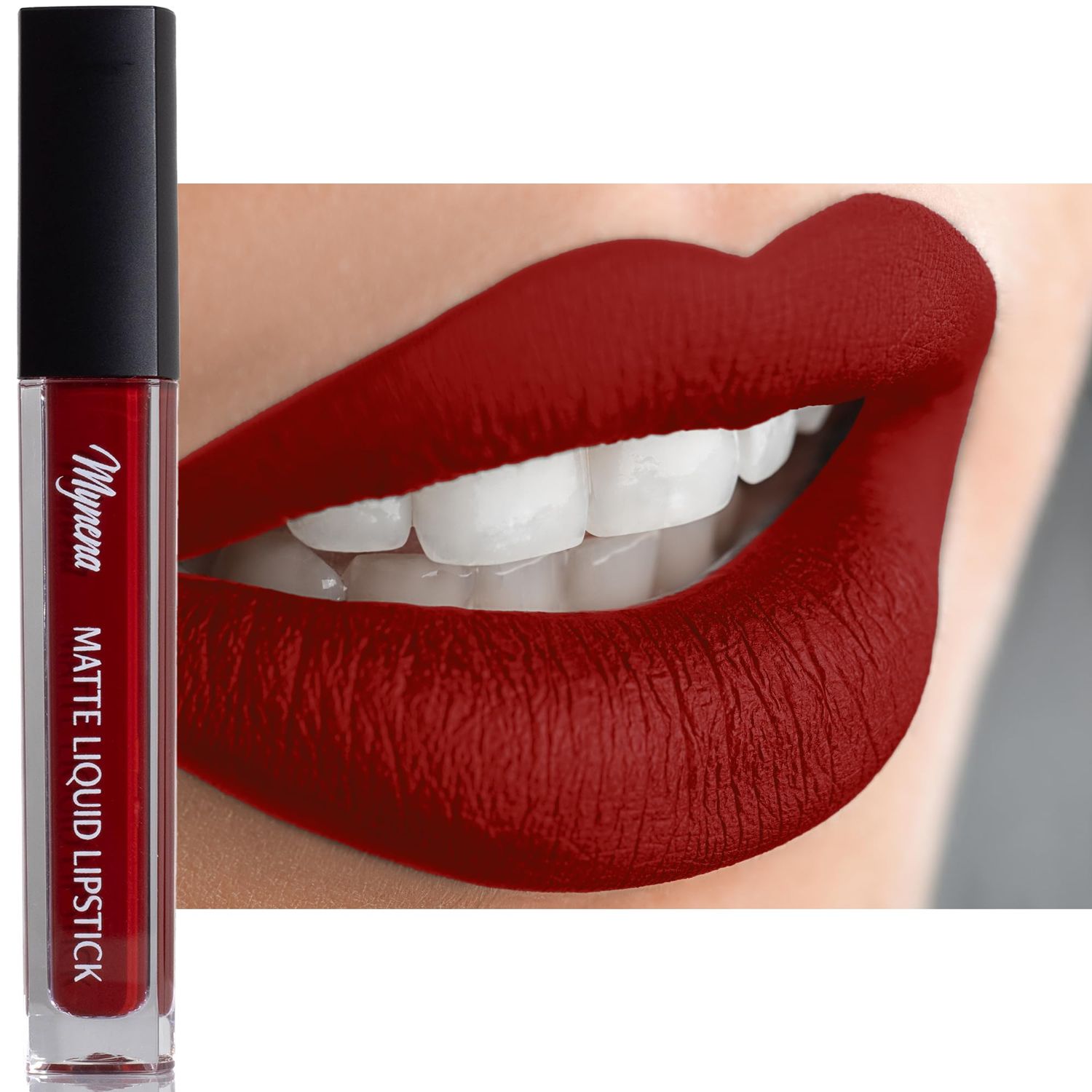 Mynena Red Long-Lasting Matte Liquid Lipstick Intense Color Smudge-Proof &amp; Waterproof Comfortable Hydrating Shea Butter Vegan &amp; Cruelty-Free | Elle