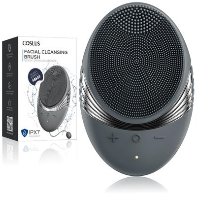 Face Scrubber Facial Cleansing Brush  COSLUS Portable Silicone Waterproof Rechargeable Face Wash Brush, 5 Cleansing Modes, Electric Deep Cleaning for Men &amp; Women, Removing Blackhead, Exfoliating