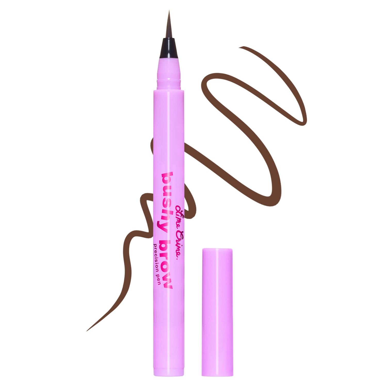 Lime Crime Bushy Brow Pen, Brownie (Natural Dark Brown) - Thin Precision Eyebrow Pencils Define, Shape, Build, Fill In &amp; Flick Up - Eyebrow Filler for Natural Looking Brows - Vegan &amp; Cruelty-Free