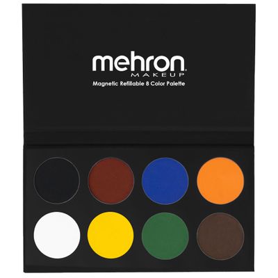 Mehron Makeup Paradise Makeup AQ 8 Color Basic Palette | Magnetic Refillable Body Paint &amp; Face Paint Palette | Professional Water Activated Makeup for Costumes, SFX, Halloween, &amp; Cosplay