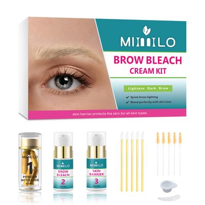 Brow Bleach Kit, Eyebrow Bleach, Brow Lightening Kit, Eyebrow Lightener Bleach, Hair Bleach, 5 Applications, Eyebrow Lightening Cream, for All Brow Types