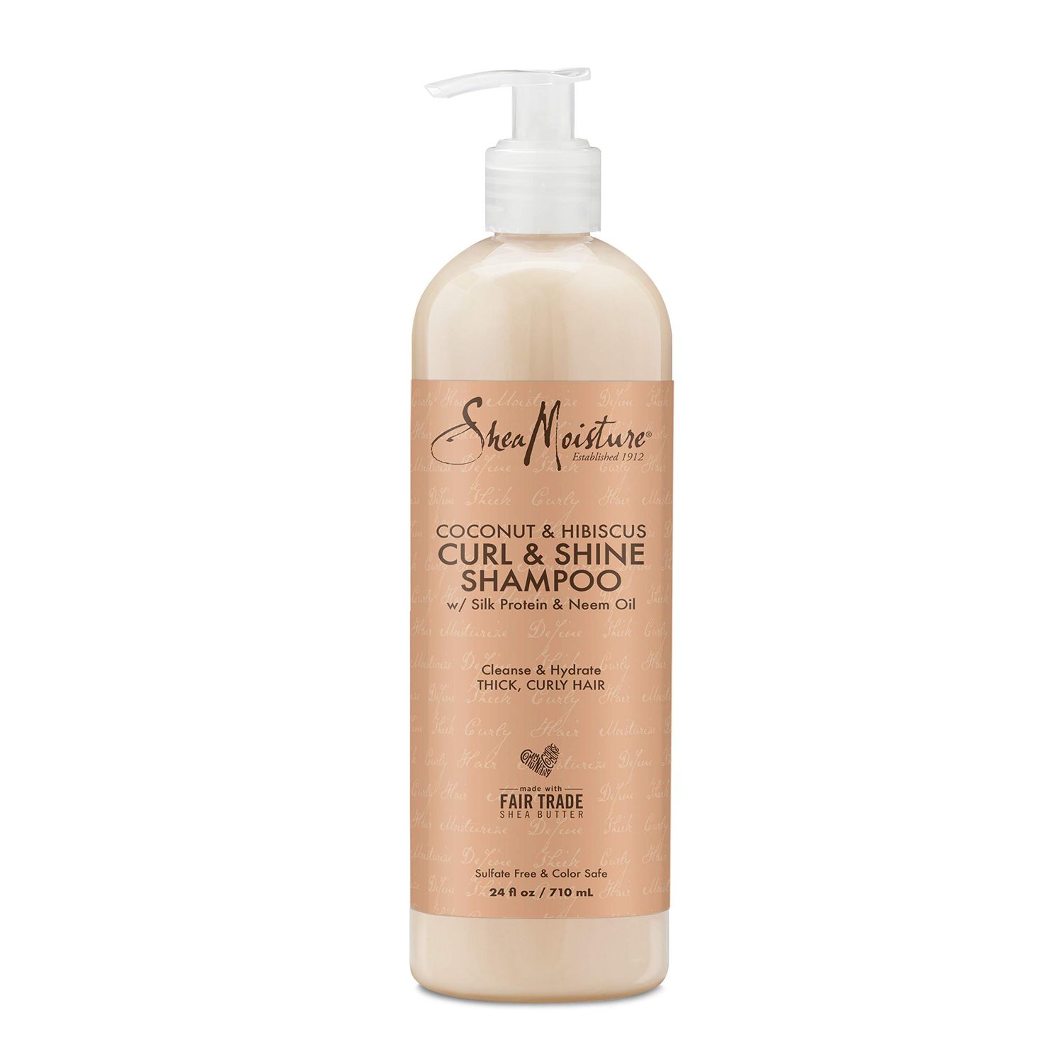 SheaMoisture Shampoo Coconut and Hibiscus, for Thick, Curly Hair, to Cleanse &amp; Hydrate, 24 oz