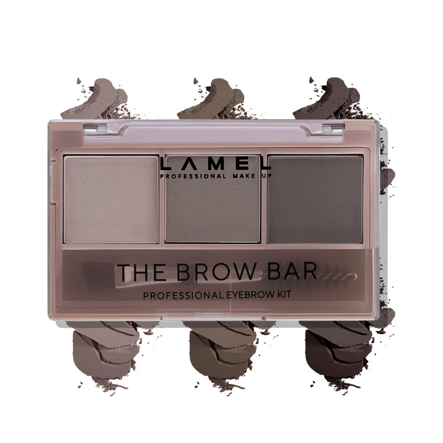 LAMEL Brow Bar Professional Eyebrow Palette - Define, Fill and Shape Brows, Long-lasting, Easy to Blend, Customizable Looks, 401-4.5g 0.15oz. (Mid Brown)