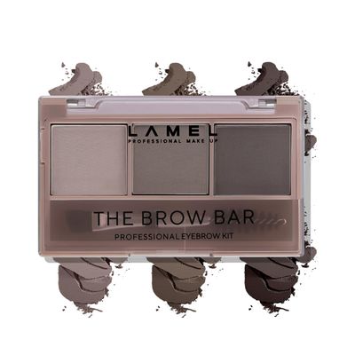 LAMEL Brow Bar Professional Eyebrow Palette - Define, Fill and Shape Brows, Long-lasting, Easy to Blend, Customizable Looks, 401-4.5g 0.15oz. (Mid Brown)