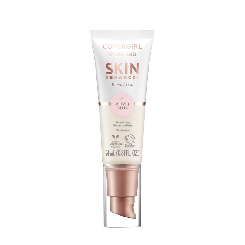 CoverGirl TruBlend Skin Enhancer, Velvet Blur, Primer, Plumps Dry Skin, Blurs Pores, Hydrating, Brightening, Lasts All Day, 0.81oz
