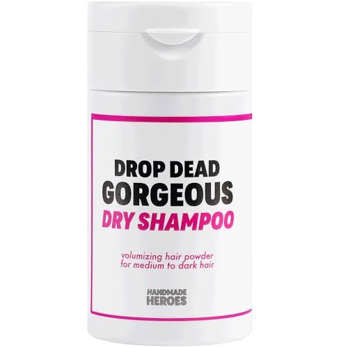 Handmade Heroes Non Aerosol Dry Shampoo Volume Powder | 1.8oz | 100% Natural &amp; Vegan | For Dark Hair &amp; Brunette Hair