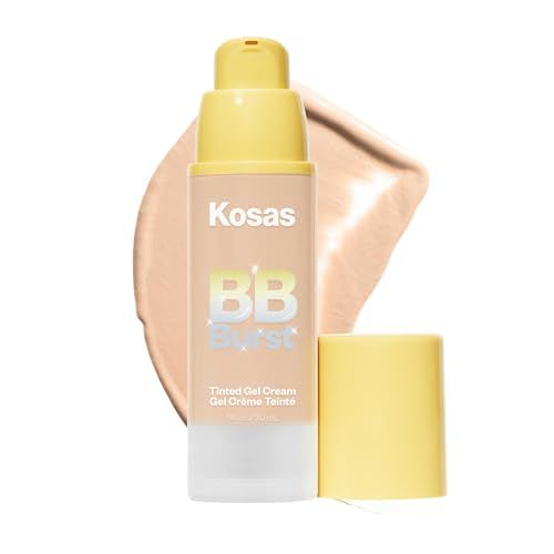 Kosas BB Burst Tinted Face Gel Cream - Supports Healthy Collagen, Smoothes Skin, Hydrates &amp; Moisturizes - Lightweight Buildable Coverage - Light Cool 15, (1 Oz30 ML)