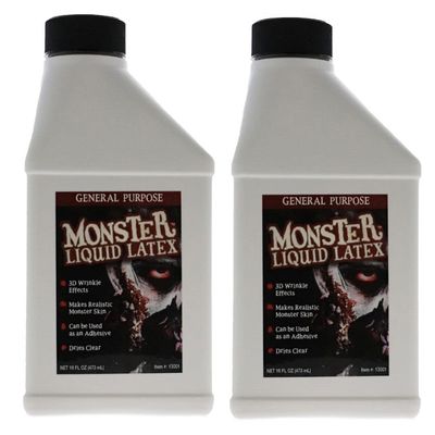 FX Monster Liquid Latex (2 Pack) For Halloween Costume, Zombie, Vampire, Monster Make Up &amp; Dress Up, Special Effects, Parties and Cosplay, Face and Body Latex Paint