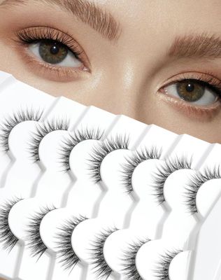 Cat eye slight Lashes eyelashes false eyelashes cat eye lashes wispy lashes mink lashes natural lashes fake lashes fake eyelashes eye lashes 7 pairs, Frihappy lashes #Danica