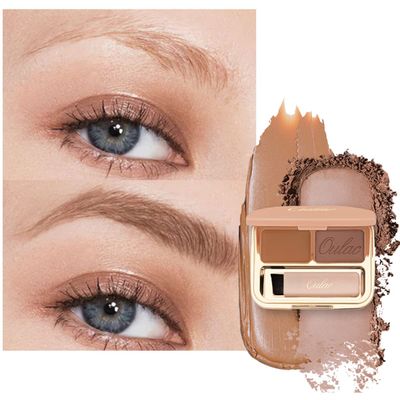 Oulac Waterproof Brown Eyebrow Powder Kit with Brow Brush 2 in1 Long Lasting Instant Eyebrow Pomade &amp; Powder Natural Makeup for Sparse Brows 3.2 g0.11 oz (Ginger