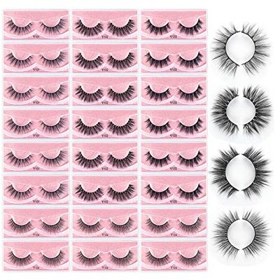 MAGEFY 24 Pairs Faux Mink Eyelashes, 4 Style Natural Fluffy False Eyelashes,Dramatic Reusable Fake Lashes Pack For Women