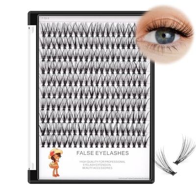 Bodermincer 200pcsPack C Curl 20 Root Thickness 0.07mm Professional Makeup Individual Lash Cluster Black Individual Cluster Eye Lashes Grafting Fake False Eyelashes Lash Clsuter Wispy (12mm)