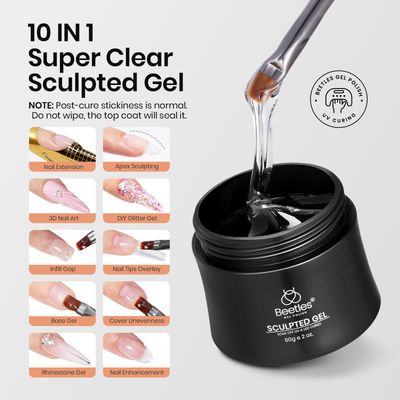 Beetles Builder Gel for Nails, 60g Sculpture Gel Hard Gel with Dual Nail Pen Nail Forms for Nail Thickening, 10 in 1 Nail Extension Gel UV Nail Strengthener DIY Manicure Valentines Day Gifts for Her