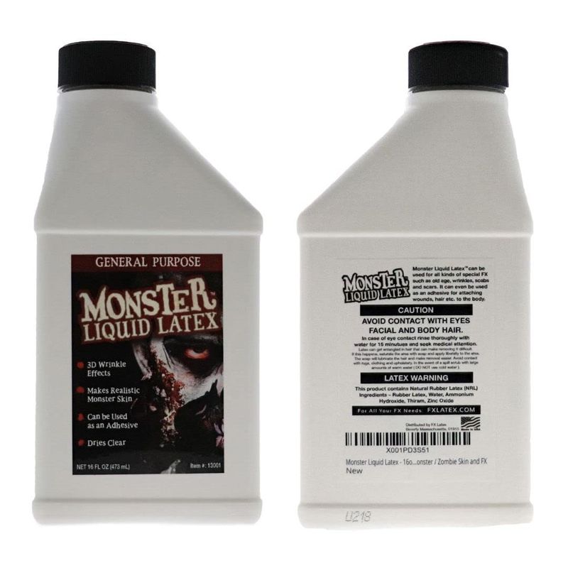 FX Monster Liquid Latex (2 Pack) For Halloween Costume, Zombie, Vampire, Monster Make Up &amp; Dress Up, Special Effects, Parties and Cosplay, Face and Body Latex Paint