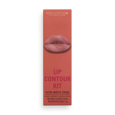 Makeup Revolution London, Lip Contour Kit, Brunch, Lip Gloss &amp; Lip Liner Duo, 1x1ml, 1x1g