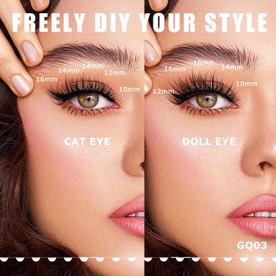 GAQQI Lash Clusters, Eyelash Clusters 120PCS C Curl Individual Lashes, Wispy Cluster Eyelash Extension 10-16mm Mixed Length, Natural Looking Cluster Lashes GQ03, C Curl, 10-16mm)