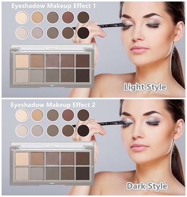 Go Ho 10 Colors Eyeshadow Palette,All Matte Eyeshadow Palette for Older Women,Highly Pigmented Blendable Shades,Neutral Eye Shadow Palette Makeup,Waterproof Cool-tone Grey Brown Eyeshadow,04