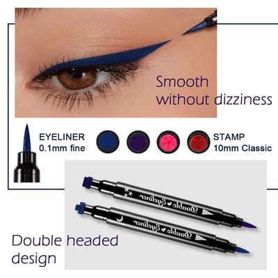BINGBRUSH Double-sided Liquid Stamp Eyeliner Pen, Face Stamps Makeup Extremely Black Waterproof Slim Gel Felt Tip High Black Pigment Liquid Eyeliner &amp; Seal (Colorful)