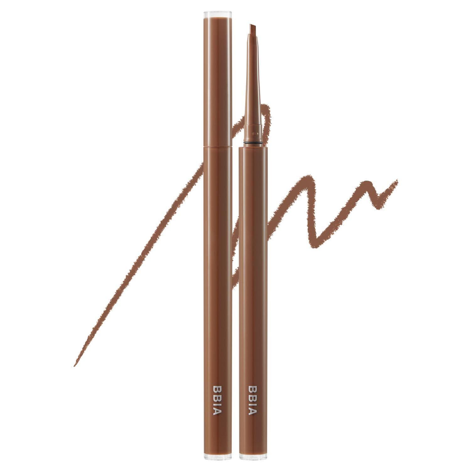 BBIA Last Auto Gel Eyeliner SLIM 5 Colors - Ultra-Fine Waterproof Mechanical Gel Eye Liner Pencil Smudge-Proof Easy Drawing Smooth Gliding Texture Vegan Korean Eye Makeup (S5 SOUL BROWN SLIM R)