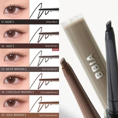 BBIA Last Auto Gel Eyeliner SLIM 5 Colors - Ultra-Fine Waterproof Mechanical Gel Eye Liner Pencil Smudge-Proof Easy Drawing Smooth Gliding Texture Vegan Korean Eye Makeup (S5 SOUL BROWN SLIM R)