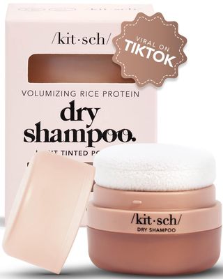 Kitsch Dry Shampoo Powder with Rice Protein for Women &amp; Men - Volumizing, Unscented, No White Cast, Non Toxic, Organic, Paraben &amp; Benzene Free, Non Aerosol for Oily &amp; Light Hair, Travel Size - 8g