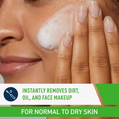 CeraVe Hydrating Cream To Foam Cleanser | Makeup Remover Face Wash For Dry Skin | Foaming Facial Cleanser With Hyaluronic Acid | Normal To Dry Skin | Fragrance Free &amp; Non Comedogenic | 19 Fluid Ounce