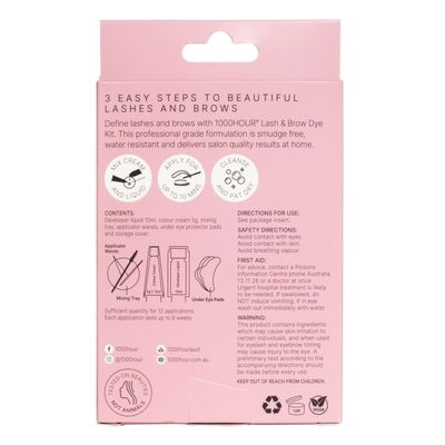 1000 Hour Professional Formula Lash and Brow Kit - Defined Brows with a Long-Lasting Formula with Eyebrow Mascara - Brow Gel for Stunning Brows that Last Up To 6 Weeks with 12 Applications - (Black)