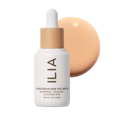 ILIA - Super Serum Skin Tint SPF 40 | Non-Comedogenic, Vegan, LIghtweight to Help Against Blue Light,  Pollution while Hydrating, Smoothing,  Refining (Bom Bom ST5, 1 fl oz | 30 ml)